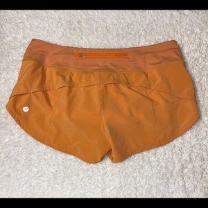 Monarch Orange Lululemon Speed Up Shorts 2.5”